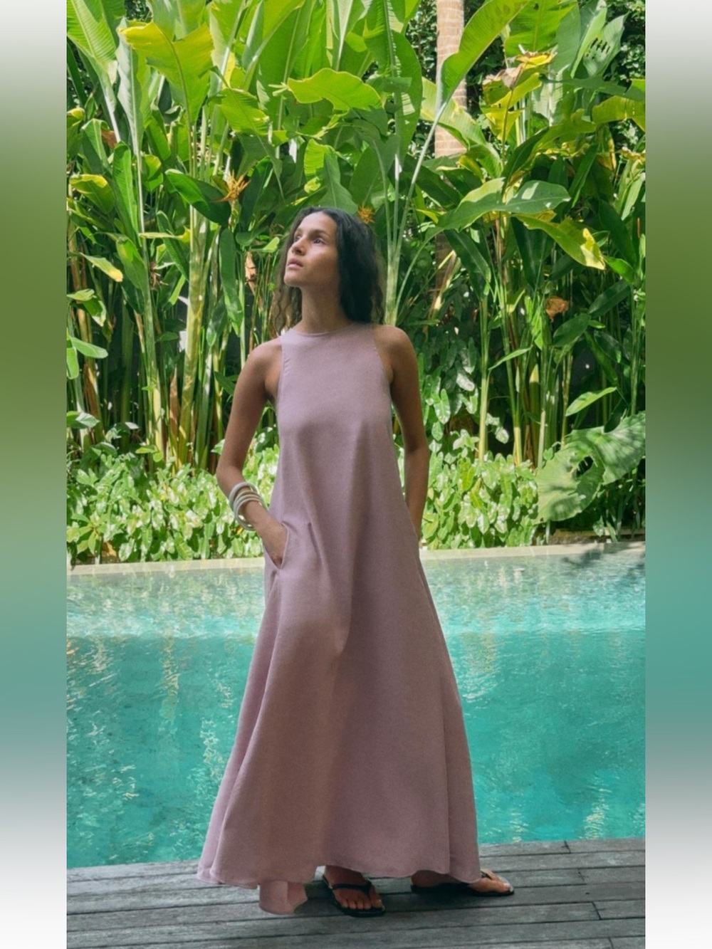 Zara Sleeveless Mauve Maxi Dress